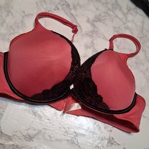 🎊CACIQUE Pink Black Lace Wire Bra With PUSH UPS